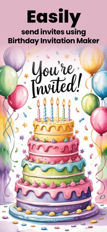 Birthday Invitation Maker AI iPhone screenshot