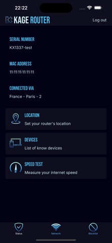 KAGE VPN Router screenshot