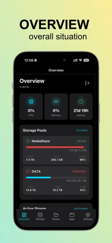 TrueNAS Mobile screenshot 1 of 5
