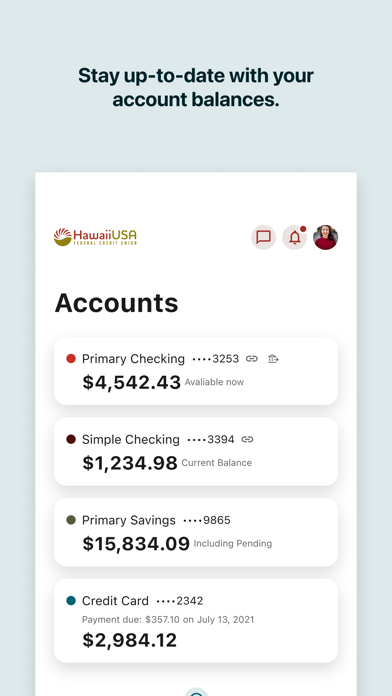 Screenshot 3 of HawaiiUSA FCU Mobile Banking App