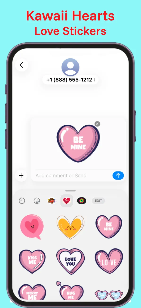Screenshot #3 pour Kawaii Hearts Love Stickers