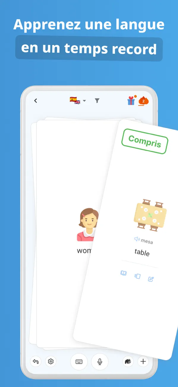 Screenshot #1 pour DuoCards - Cartes de langues