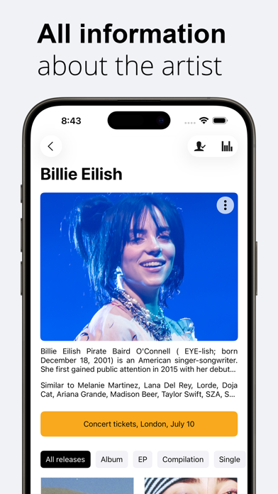 Screenshot #3 pour ArtistShot - Albums & Concerts