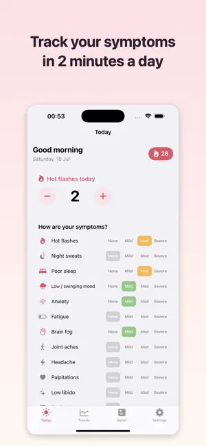 Thrive40: Menopause Tracker screenshot 1