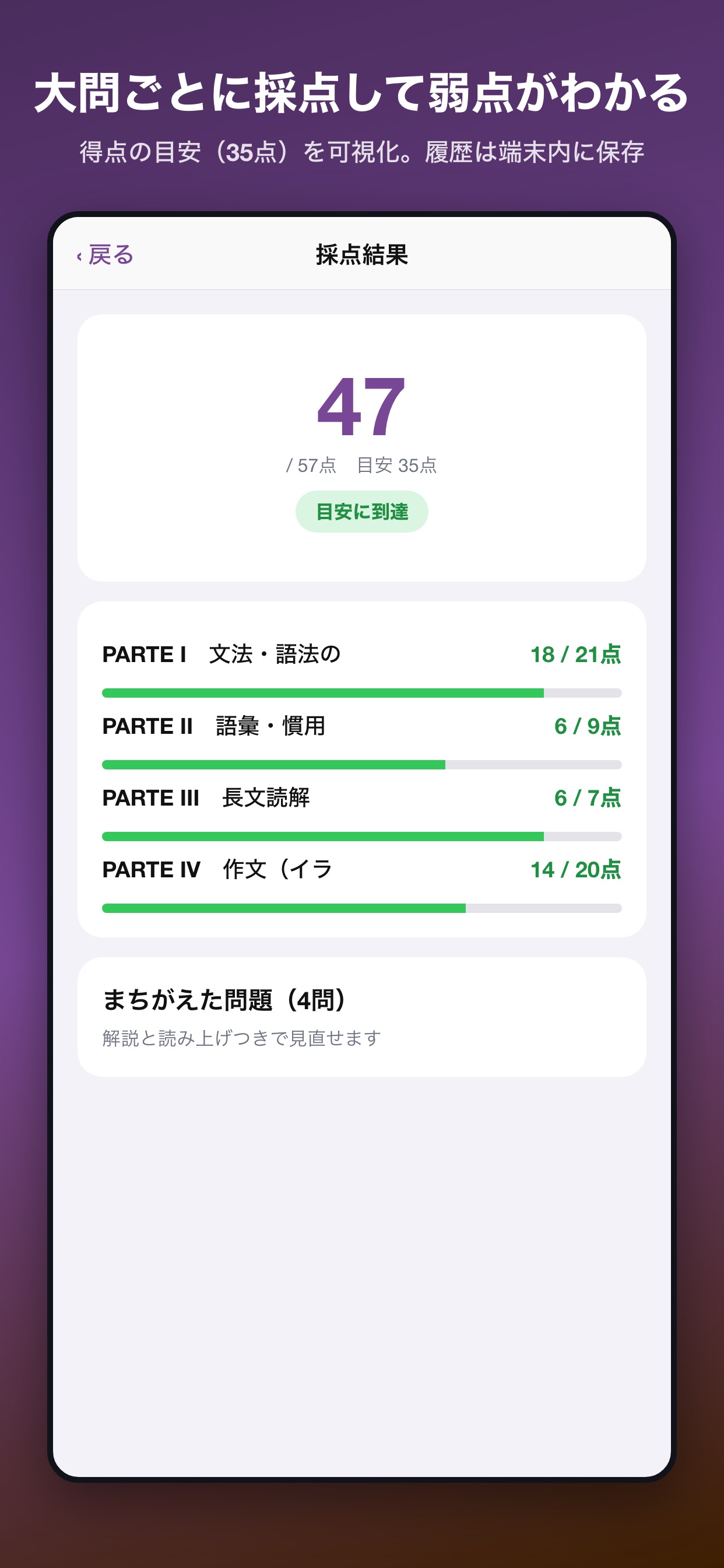 Screenshot 6 of イタリア語模擬問題集 準2級