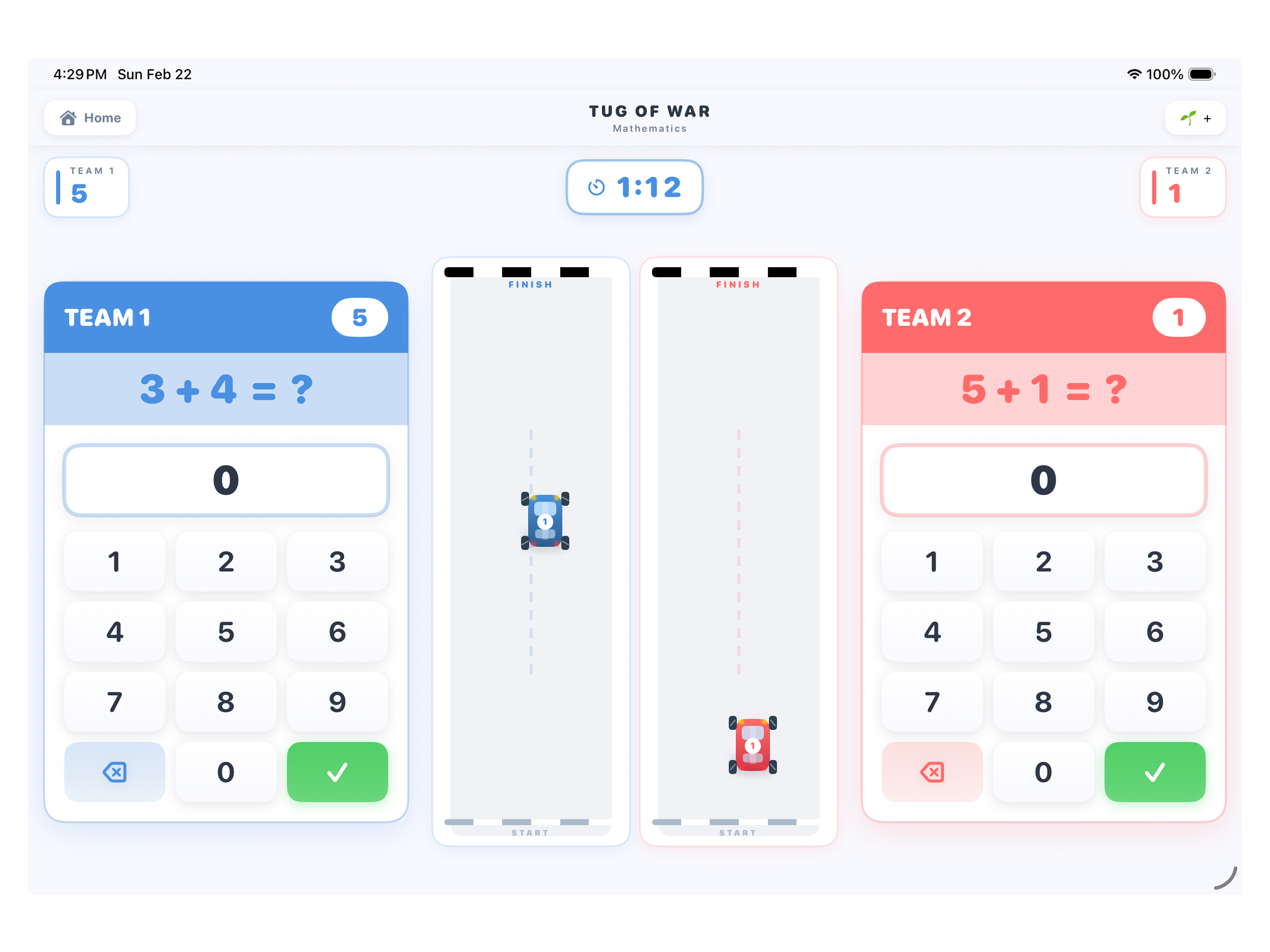 Tug of War Math - Race Edition