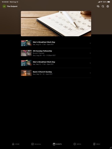 The Outpost Church iPad screenshot