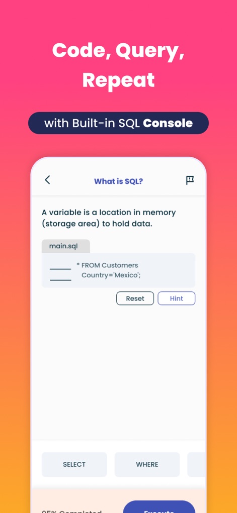 Learn SQL & Database - 교육 앱 | MWM