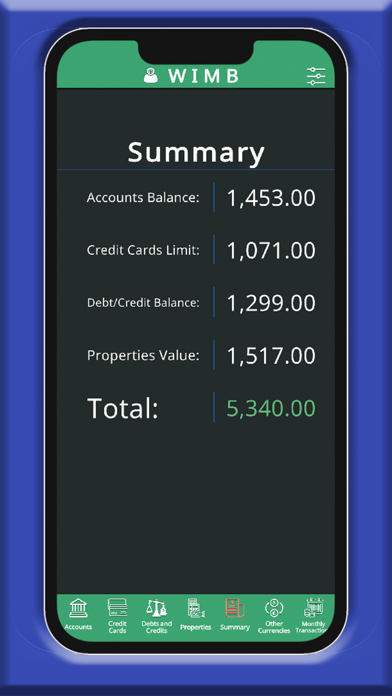WIMB - Personal Finance App Screenshot