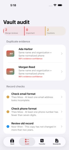 Cardmoire: Private Contacts Screenshot 2 of 5