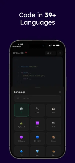 onlinegdb iPhone screenshot 3