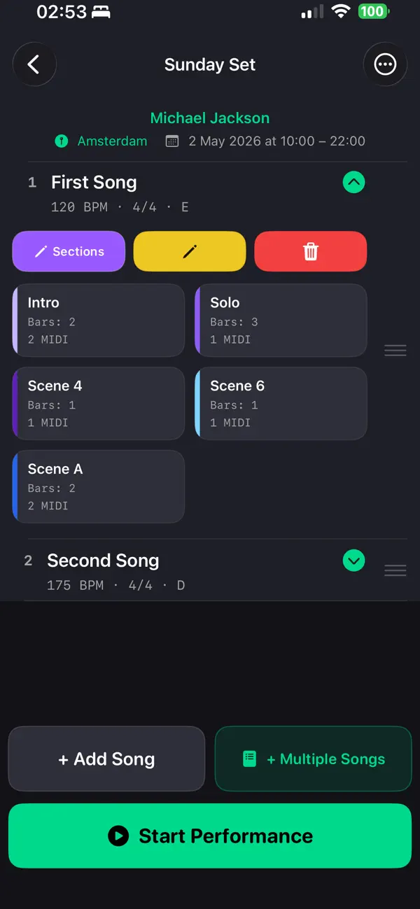 Screenshot #3 pour Setlist MIDI