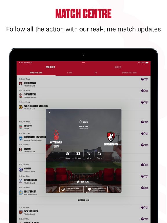 Nottingham Forest App iPad screenshot 6 - Sports app