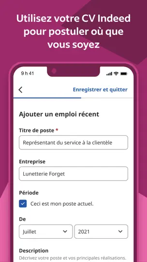 Capture d'écran de Indeed: Recherche D’Emploi sur iPhone 4