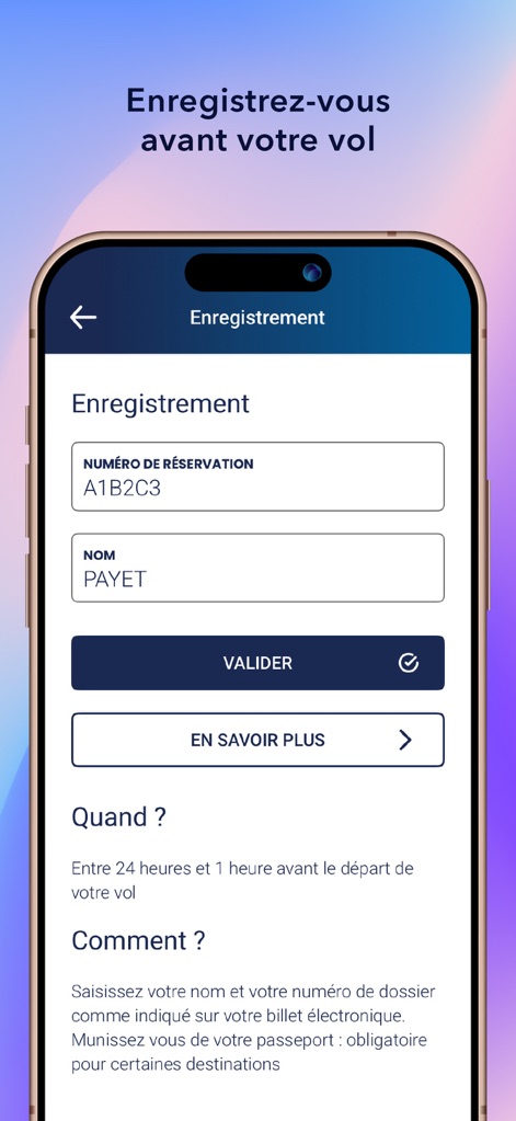 AIR AUSTRAL - air-austral-mobile-check-in-screen