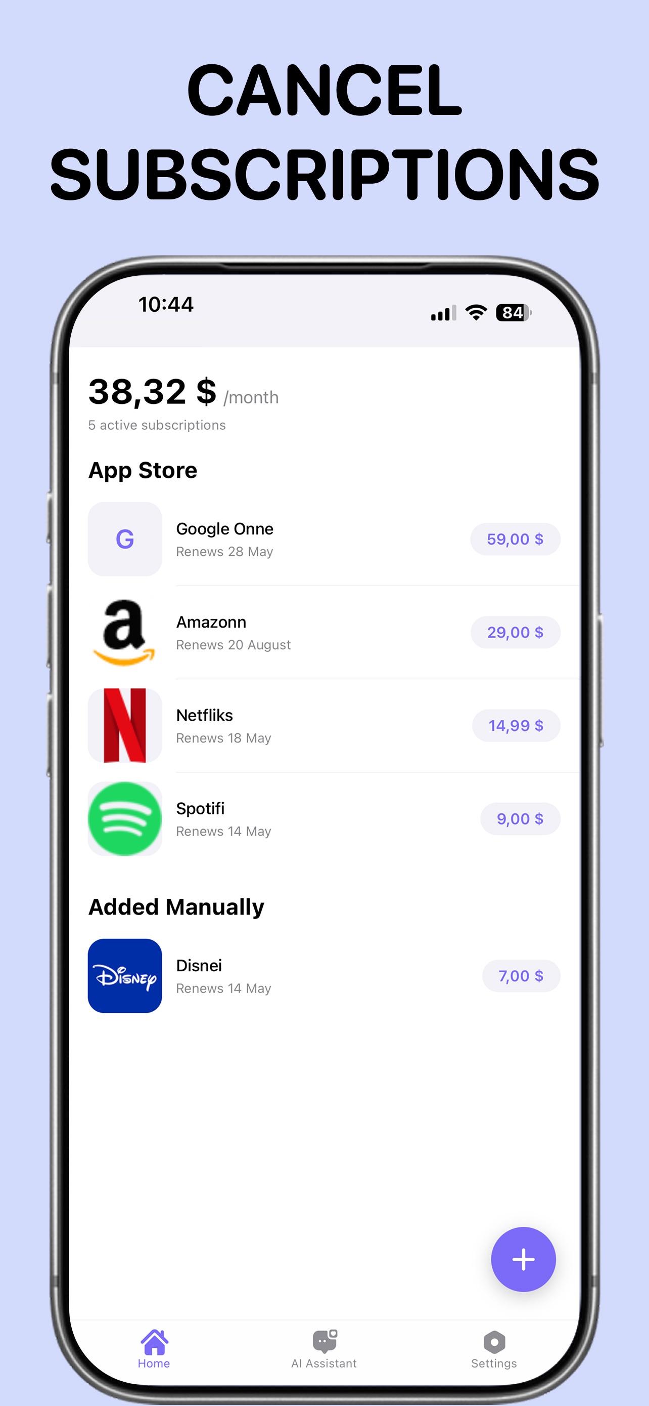SubCaddy - Money Manager screenshot 1