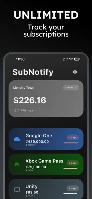 SubNotify: Unlimited screenshot 1