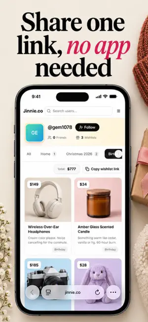 Jinnie: Wishlist Maker screenshot 3