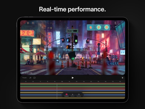 Procreate Dreams - 本ツールは、次世代のリアルタイムレンダリングエンジンにより待ち時間なく作業を進行させ、継続的な自動保存機能でユーザーの作業データを保護します。
