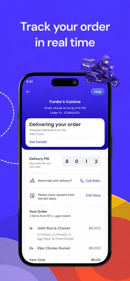 Screenshot 5 di 5 di Swoop: Food Delivery