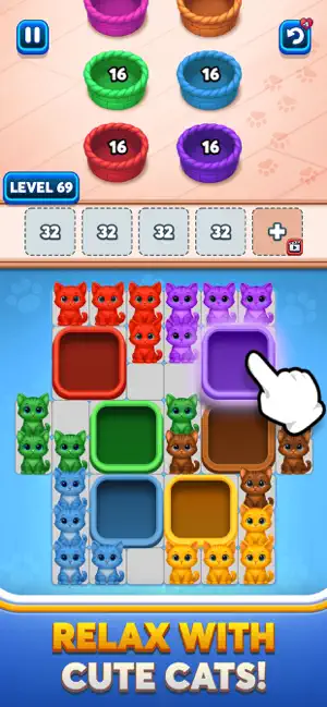 Cat Puzzle: Color Drop Match screenshot 3