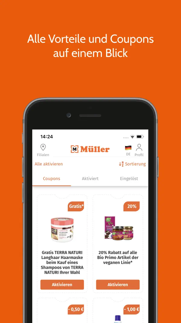 Müller iPhone App Screenshot 2 – Shopping