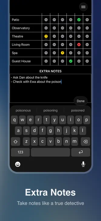 Cluedo Notes screenshot 3