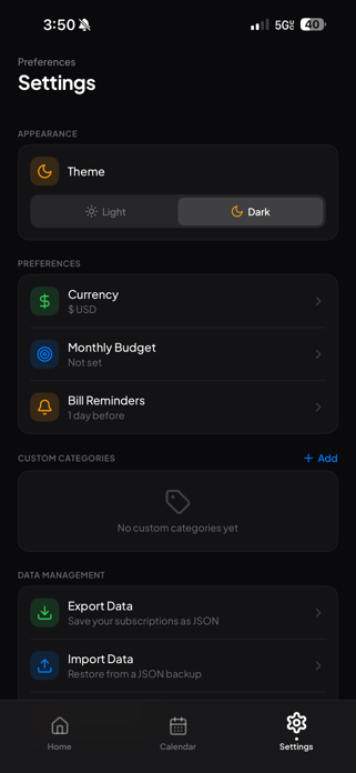 TrakSub - Subscription Tracker Screenshot 3 of 3