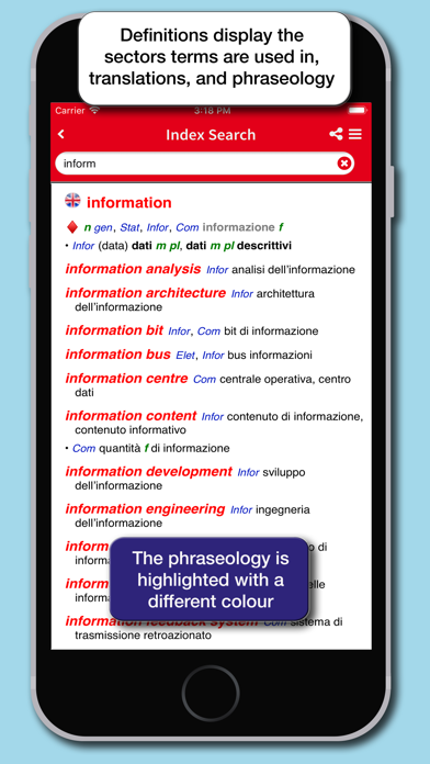 Dizionario Tecnico Scientifico Screenshot