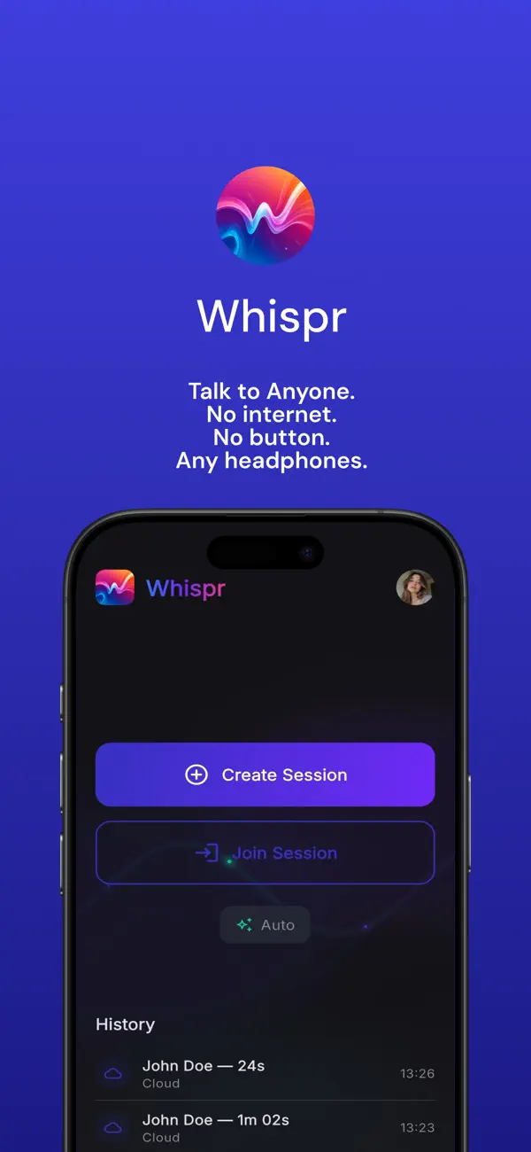 Screenshot #1 pour Whispr: Votre Talkie-Walkie