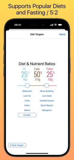 Captura de pantalla de Nutrients & Calories en iPhone 2