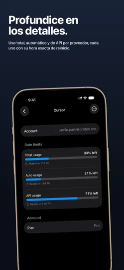 Captura de pantalla de Limits: AI Usage Tracker en iPhone 5