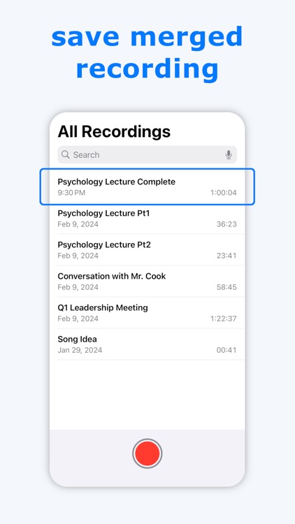 Merge Voice Memos screenshot-3