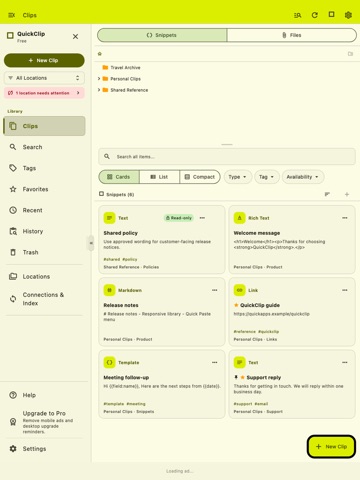 QuickClip - Copy Paste Manager iPad screenshot