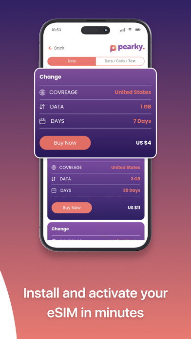 Pearky: eSIM Travel App Screenshot
