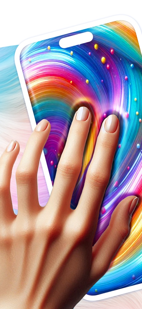 Slime Games – ASMR Simulator - 이 앱은 사용자가 다채로운 슬라임 위에서 손가락을 움직여 상호작용하는 경험을 제공하며, 생생한 색감과 유동적인 움직임을 시각적으로 보여줍니다.