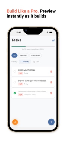 Vibecode apps IDE screenshot