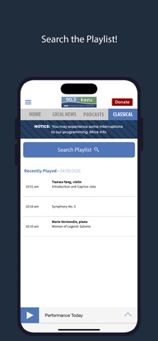 KAZU Public Radio App screenshot