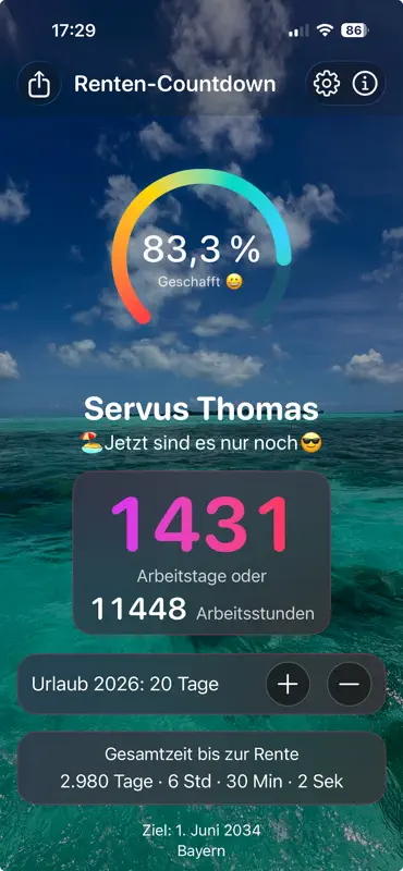 Rentenrechner Countdown screenshot 1 of 9