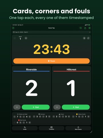 Score Tap: Soccer Scoreboard iPad screenshot