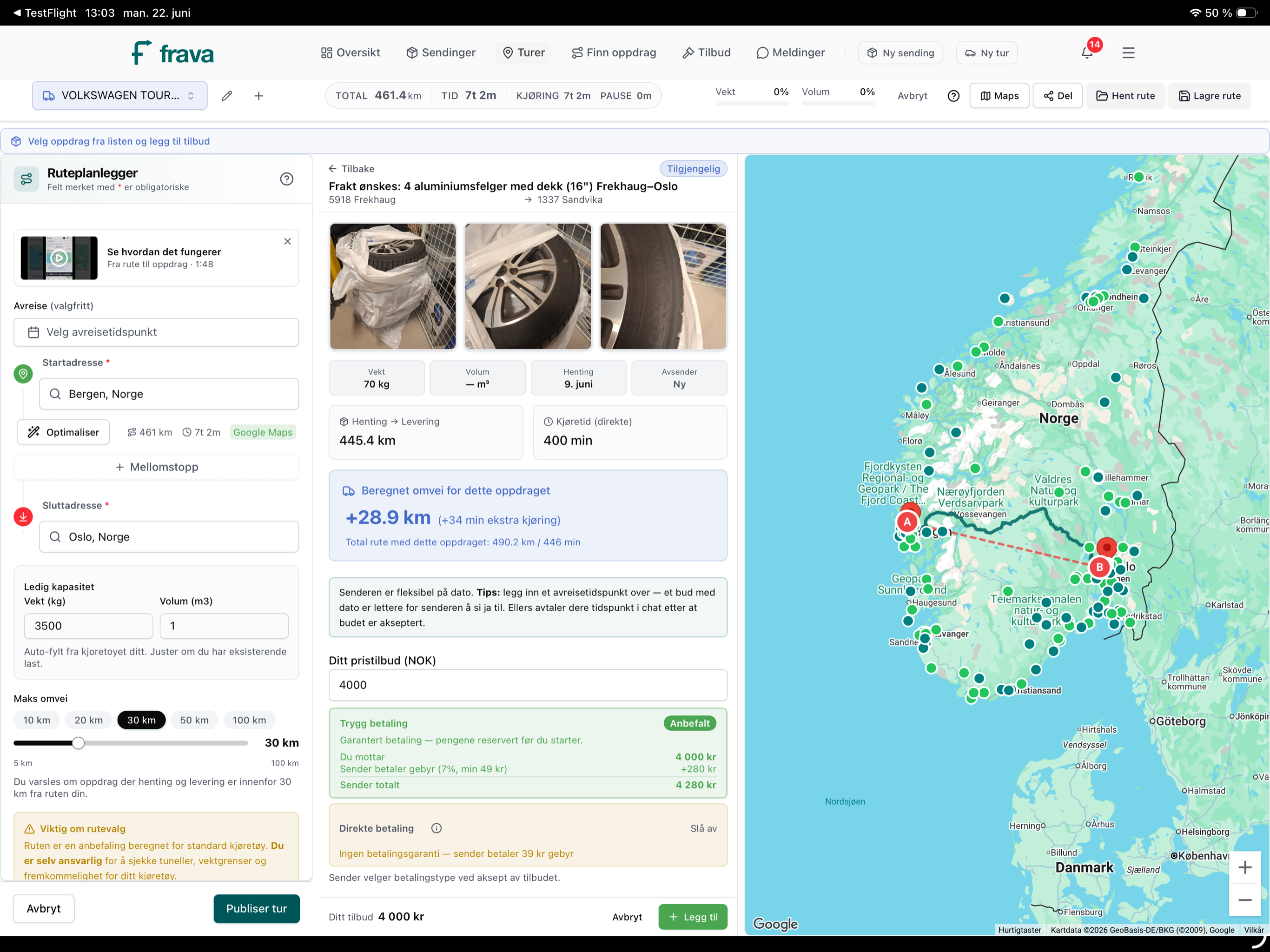 Frava – frakt langs ruten screenshot 14