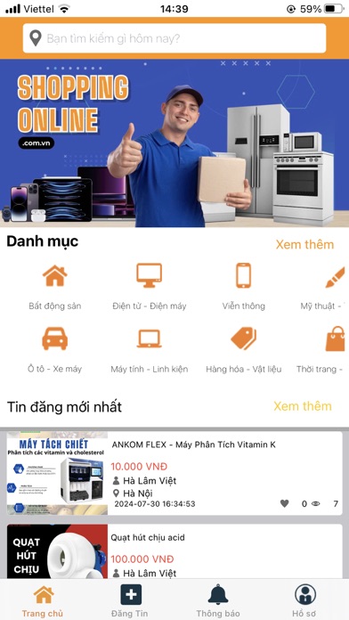 ShoppingOnline - Đăng Tin Screenshot