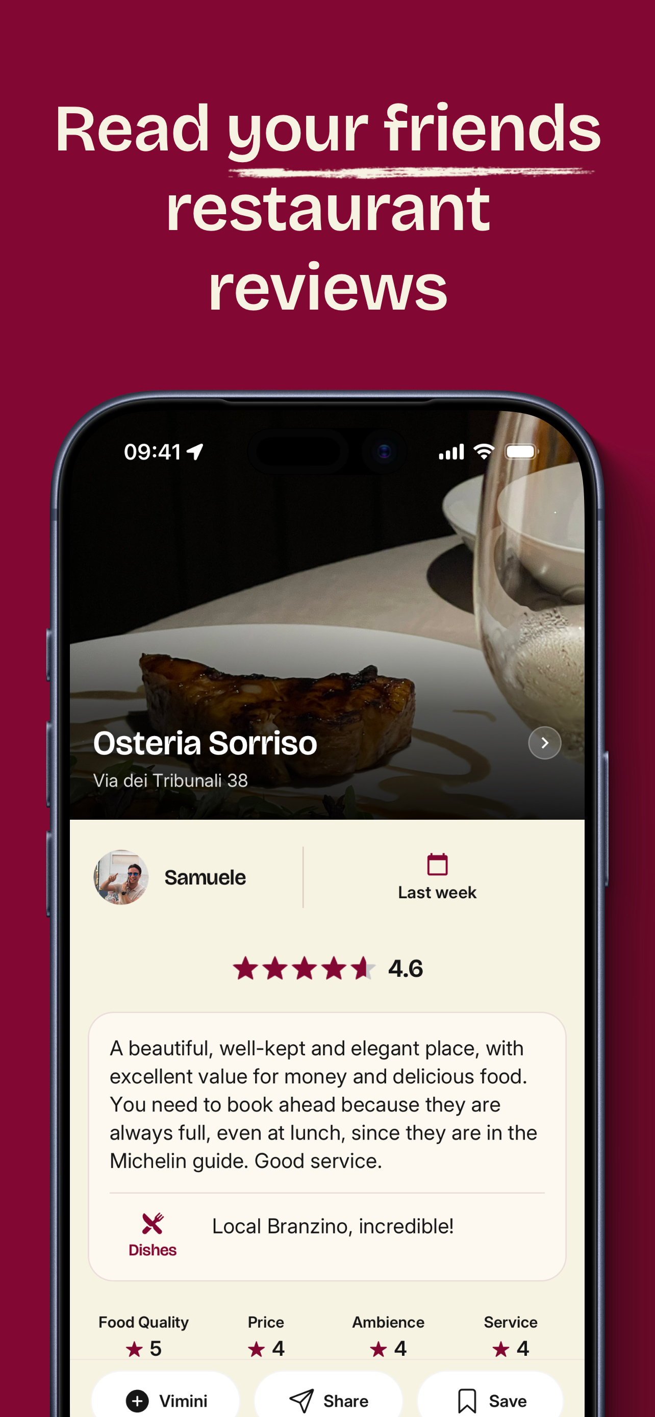 Vimini: Restaurant Tracker screenshot 3
