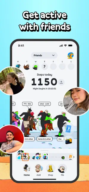 Stompers: Step Counter Friends iPhone screenshot 1