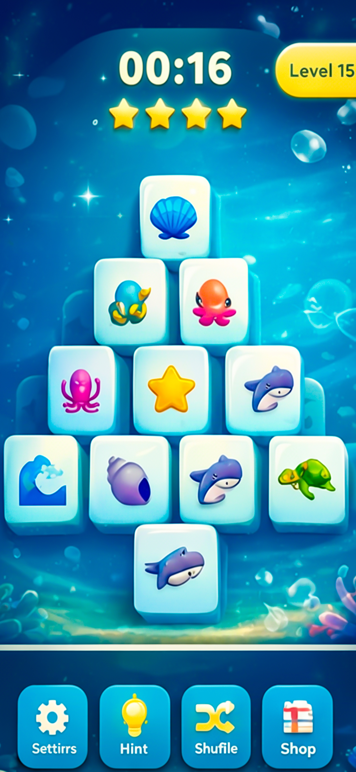 3D Animals Mahjong Tile Match