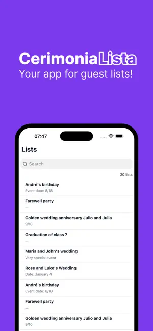 CerimoniaLista screenshot 1