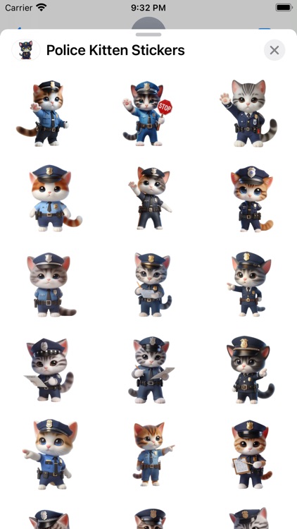 Police Kitten Stickers