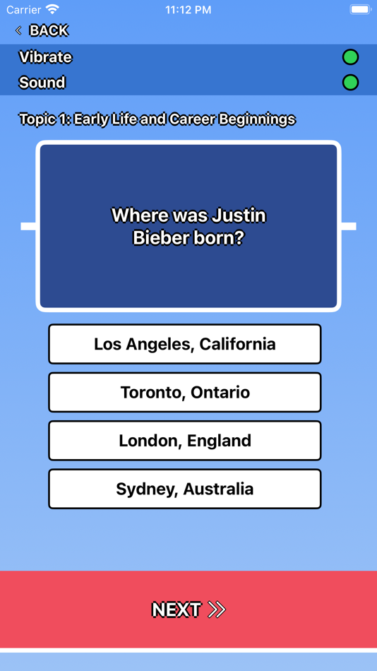 #2. Justin Bieber Trivia (iOS) Podle: Martin Tseng