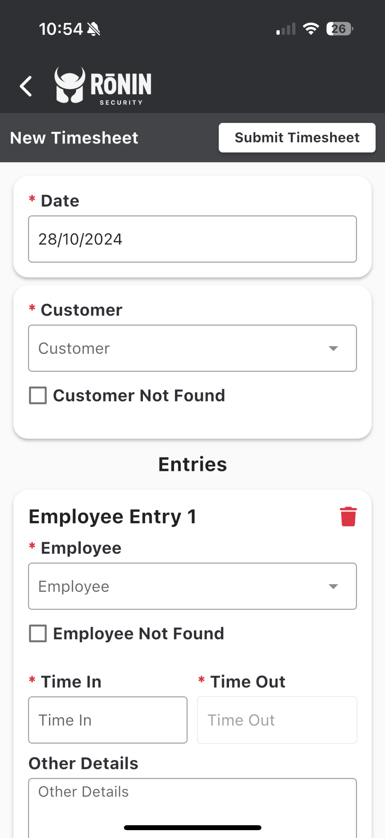 Ronin - Timesheet Tracker screenshot 3