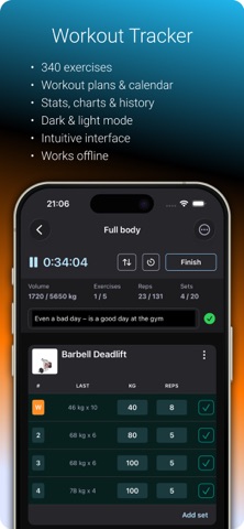 Workout Performance Diary Screenshot 1 of 6